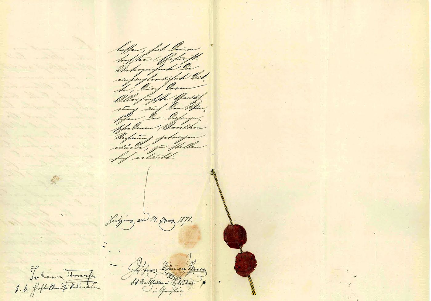 Am 14. März 1872 richtete der pensionierte k.k. Statthaltereisekretär Johann Franz Ritter von Scherer ein Gesuch an Kaiser Franz Joseph I., in dem er die Übertragung seines Adelsprädikates und Wappens an seinen Adoptivsohn, den Hofball-Musikdirektor Johann Strauss, erbat. 