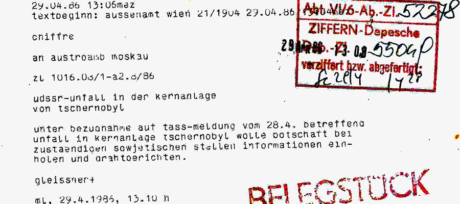 Meldung Tschernobyl