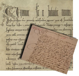 Schriftproben aus verschiedenen Jahrhunderten