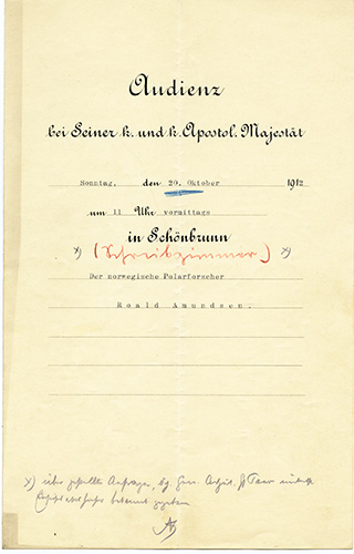 Audienzankündigung 1912 © OESTA