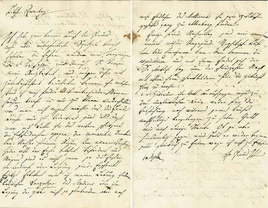 Brief von Erzherzog Karl